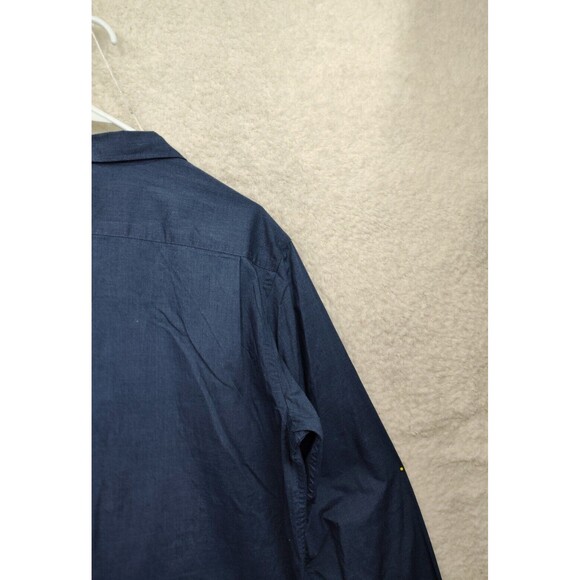Old Navy Men Shirt Large Blue Cotton Blend Long Sleeve Button Down Regular Fit - Picture 12 of 16